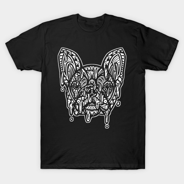 Drippy French Bulldog T-Shirt by Barabarbar artwork